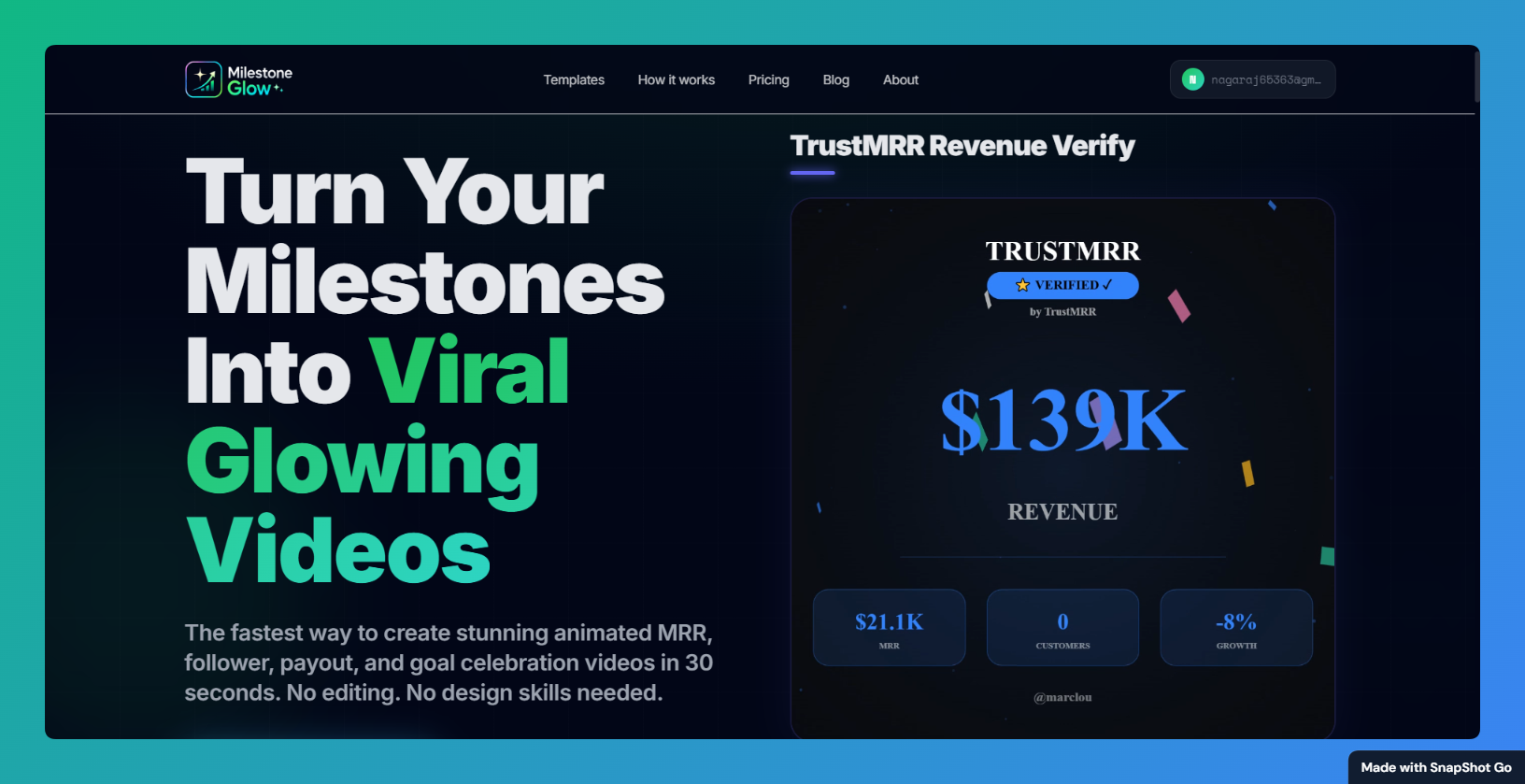 Screenshot 2 of MilestoneGlow — Animated Milestone Video