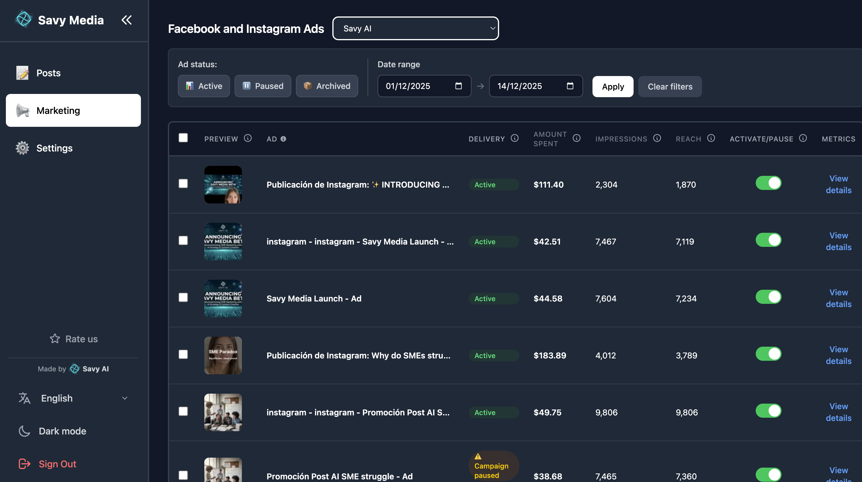 Screenshot 4 of Savy Media