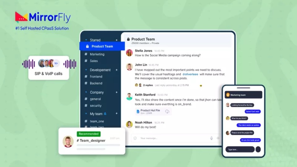 Screenshot 2 of MirrorFly IM software