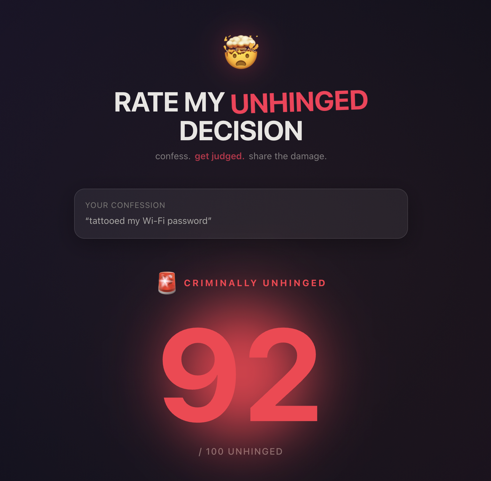 Screenshot 3 of Rate My Unhinged Decision