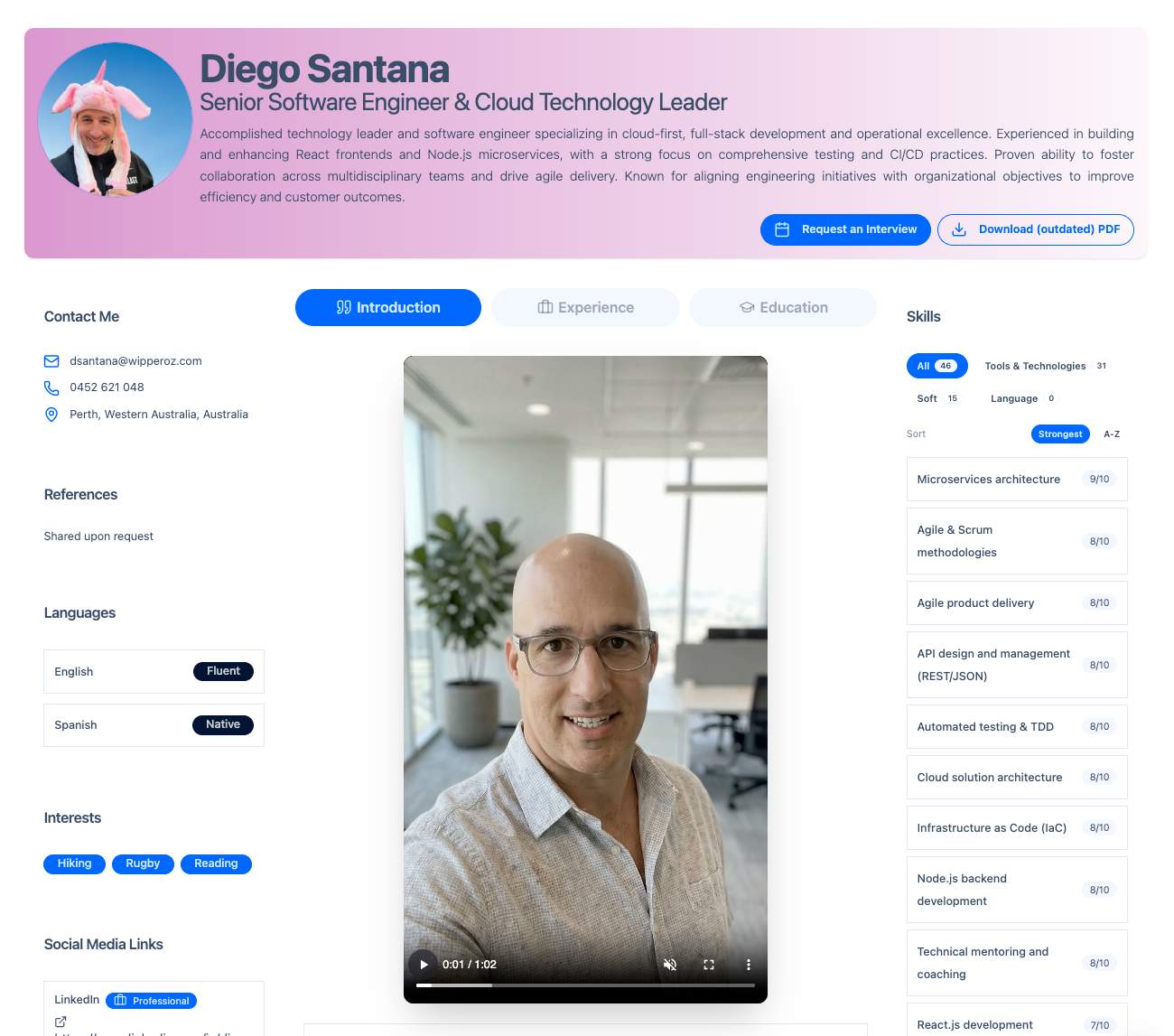 Screenshot 1 of Virtual CV