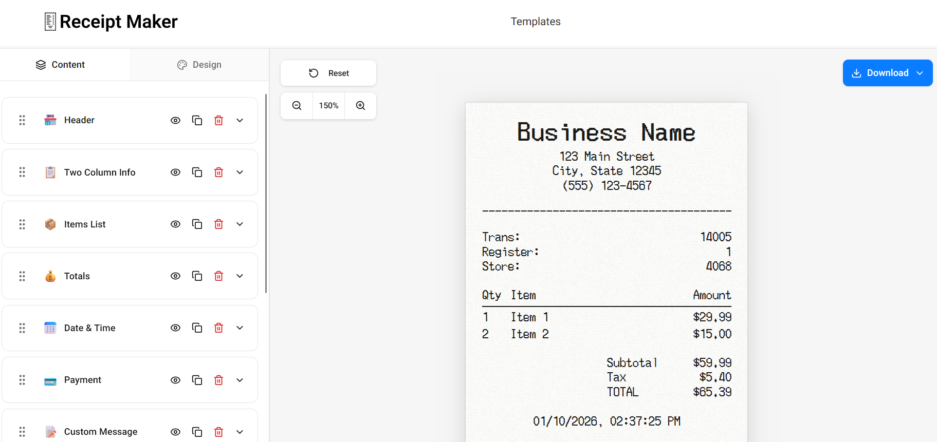 Screenshot 2 of Receipt Maker