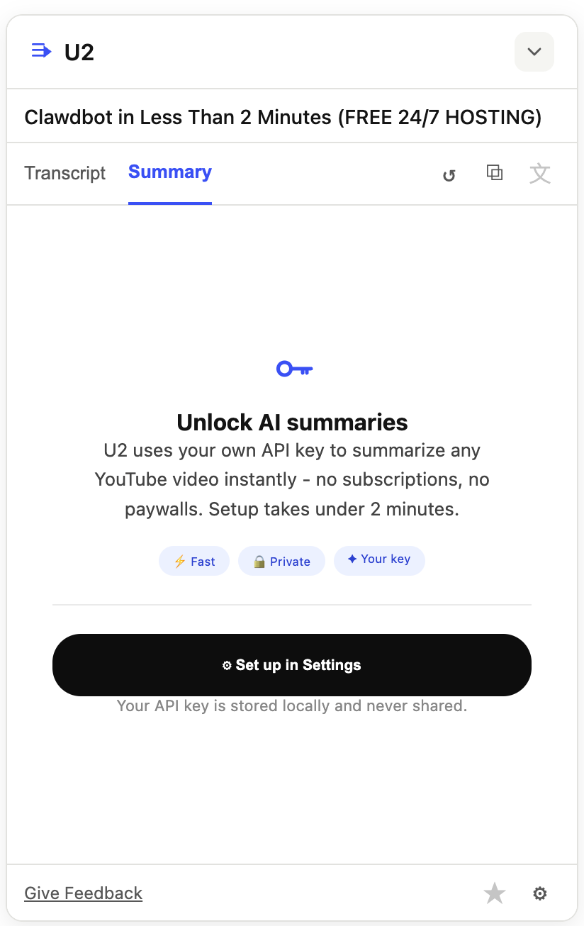 Screenshot 3 of U2 — YouTube Transcript & AI Summaries