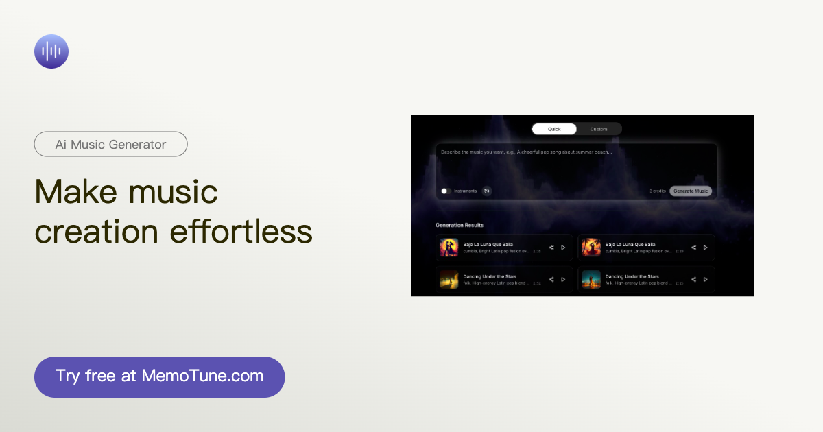 Screenshot 1 of MemoTune AI Song Maker