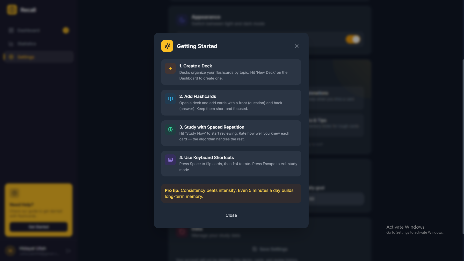 Screenshot 5 of Recall — Smart Flashcards