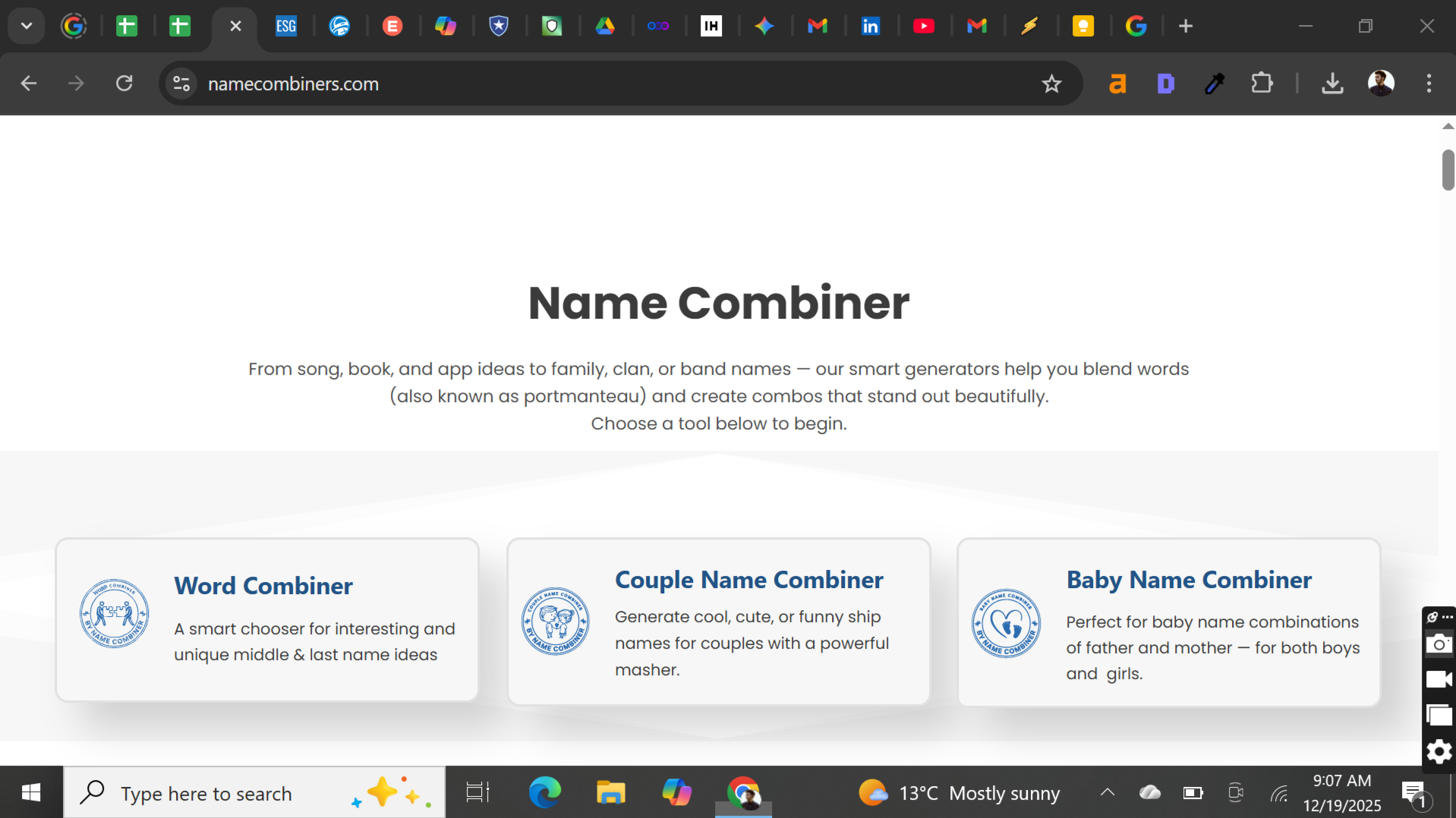 Screenshot 1 of Name Combiner