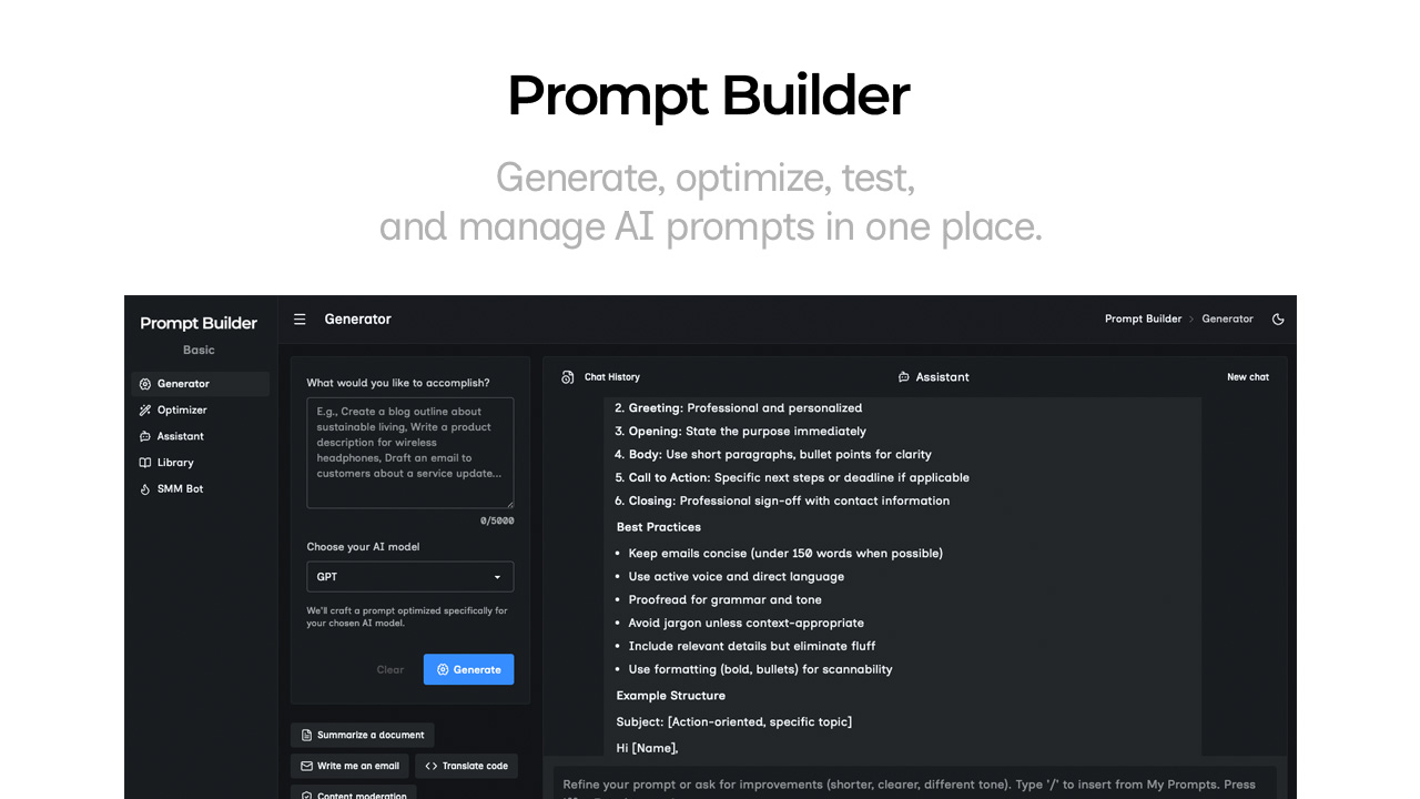 Screenshot 1 of Prompt Builder