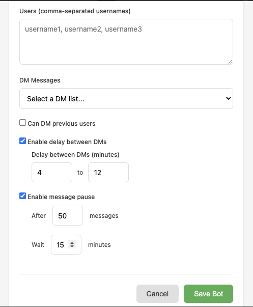 Screenshot 1 of IG DM Bot (Beta)