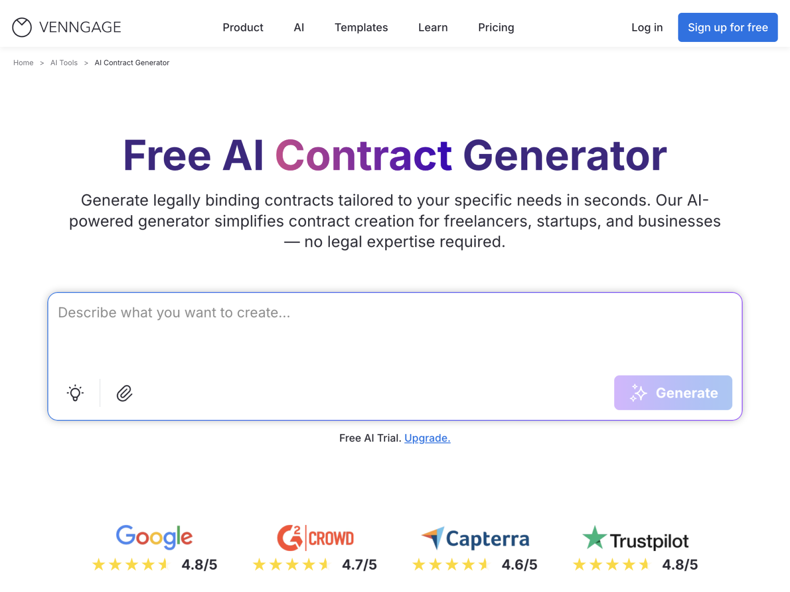 Screenshot 2 of AI Contract Generator