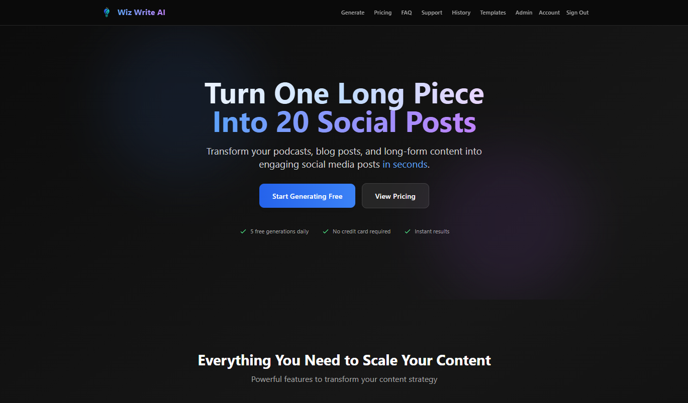 Screenshot 1 of Wiz Write AI