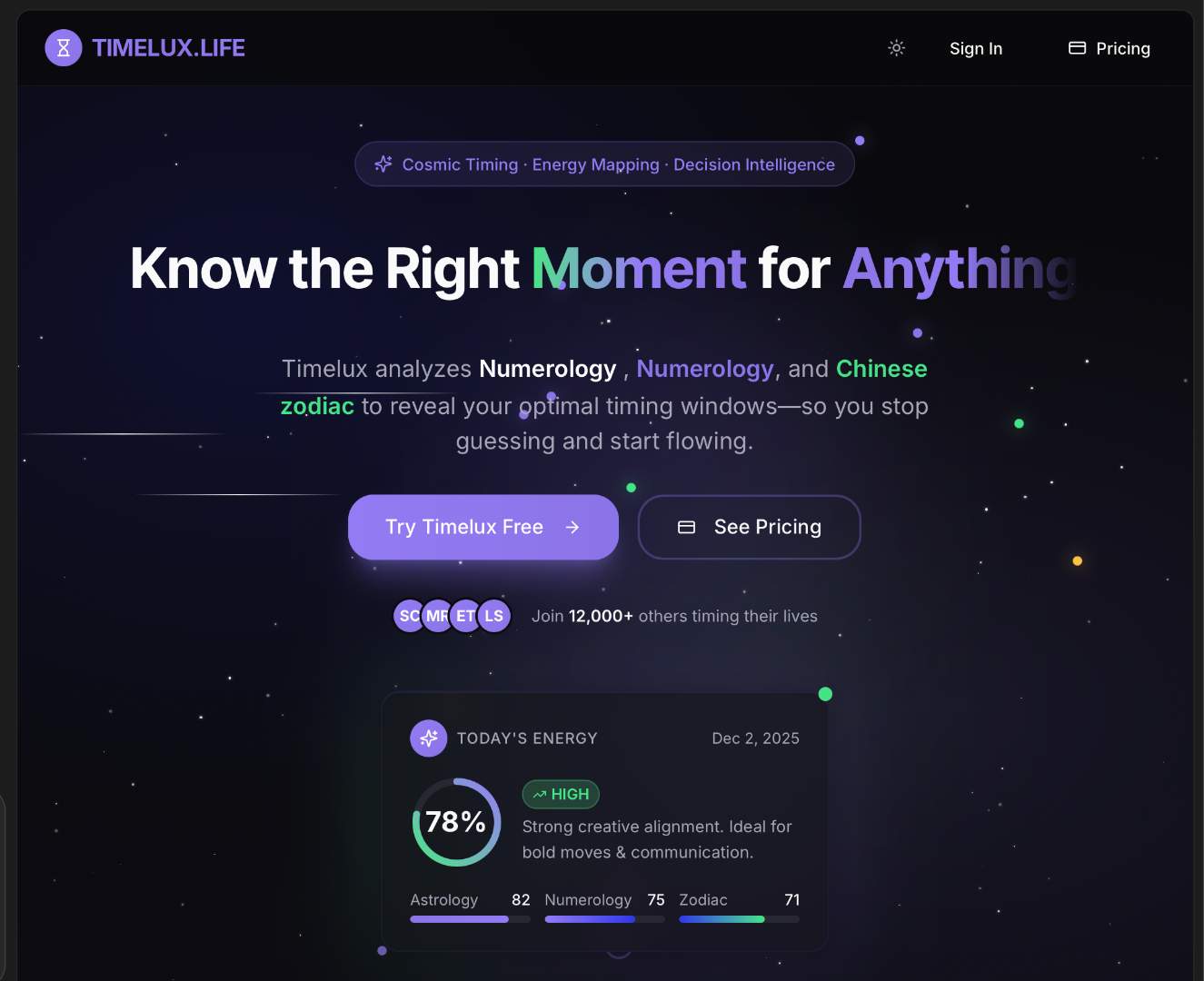 Screenshot 1 of Timelux.life
