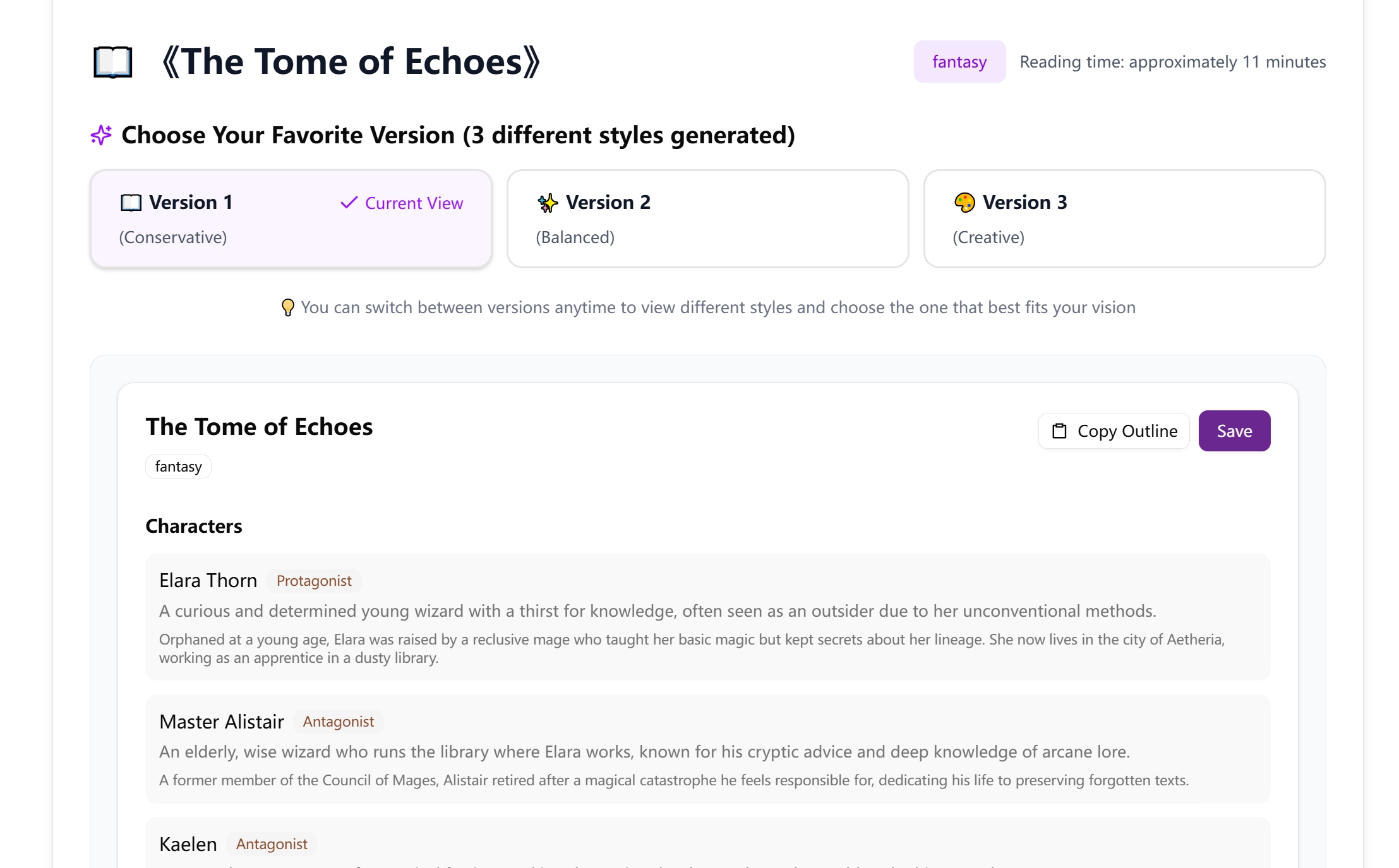 Screenshot 1 of AI Story Generator