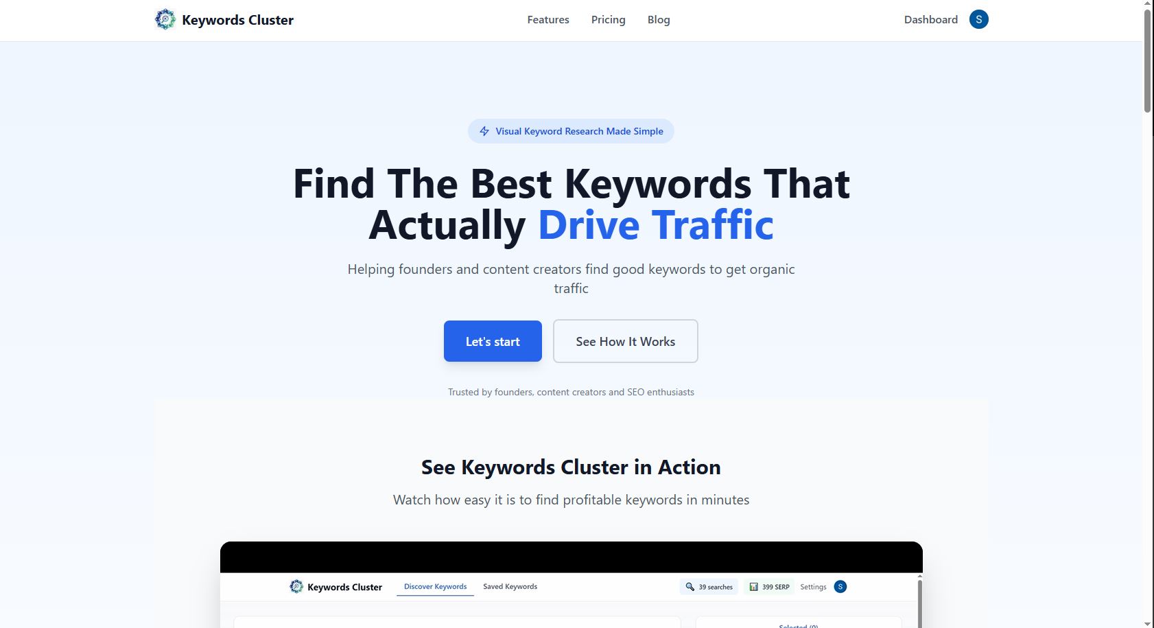 Screenshot 1 of Keywords Cluster