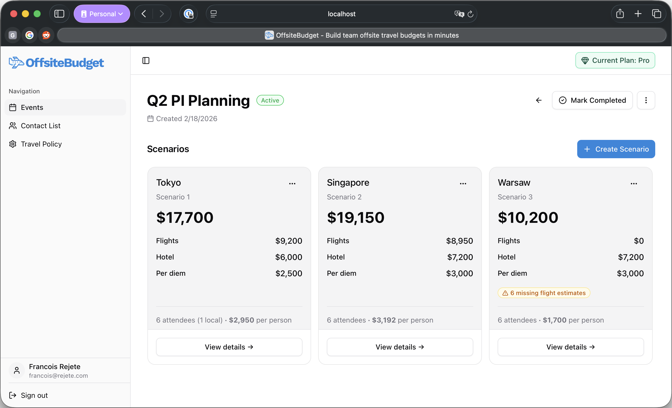 Screenshot 2 of OffsiteBudget
