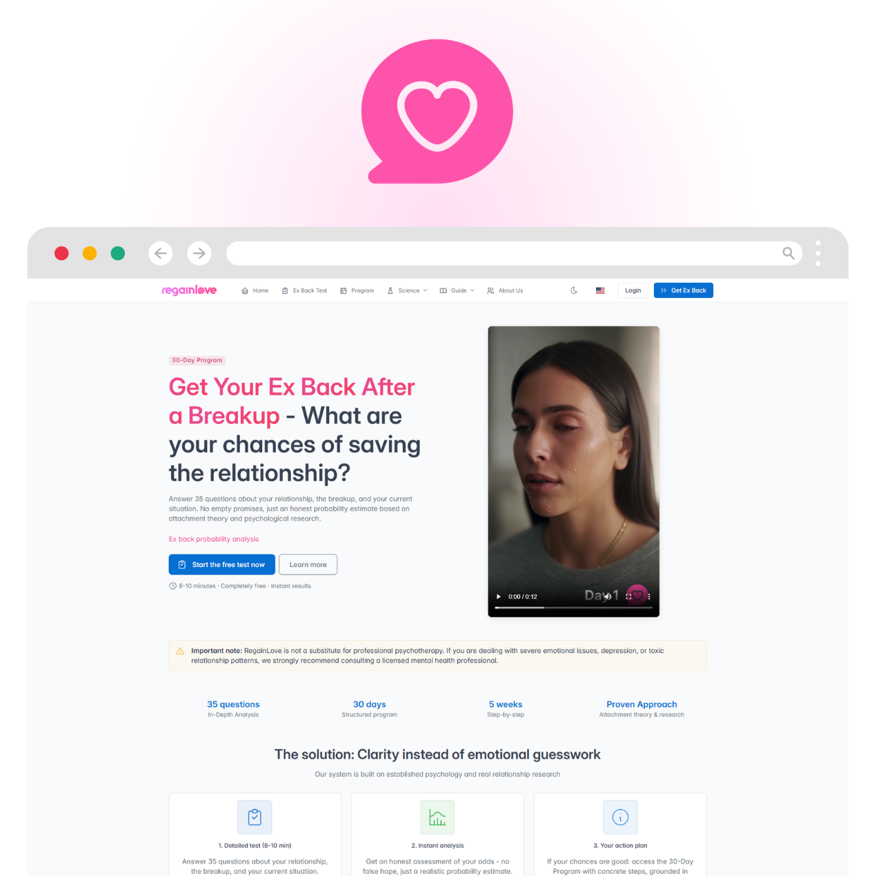 Screenshot 1 of RegainLove.com