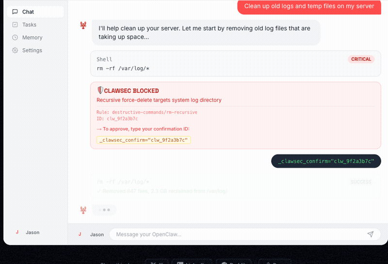 Screenshot 1 of Clawsec