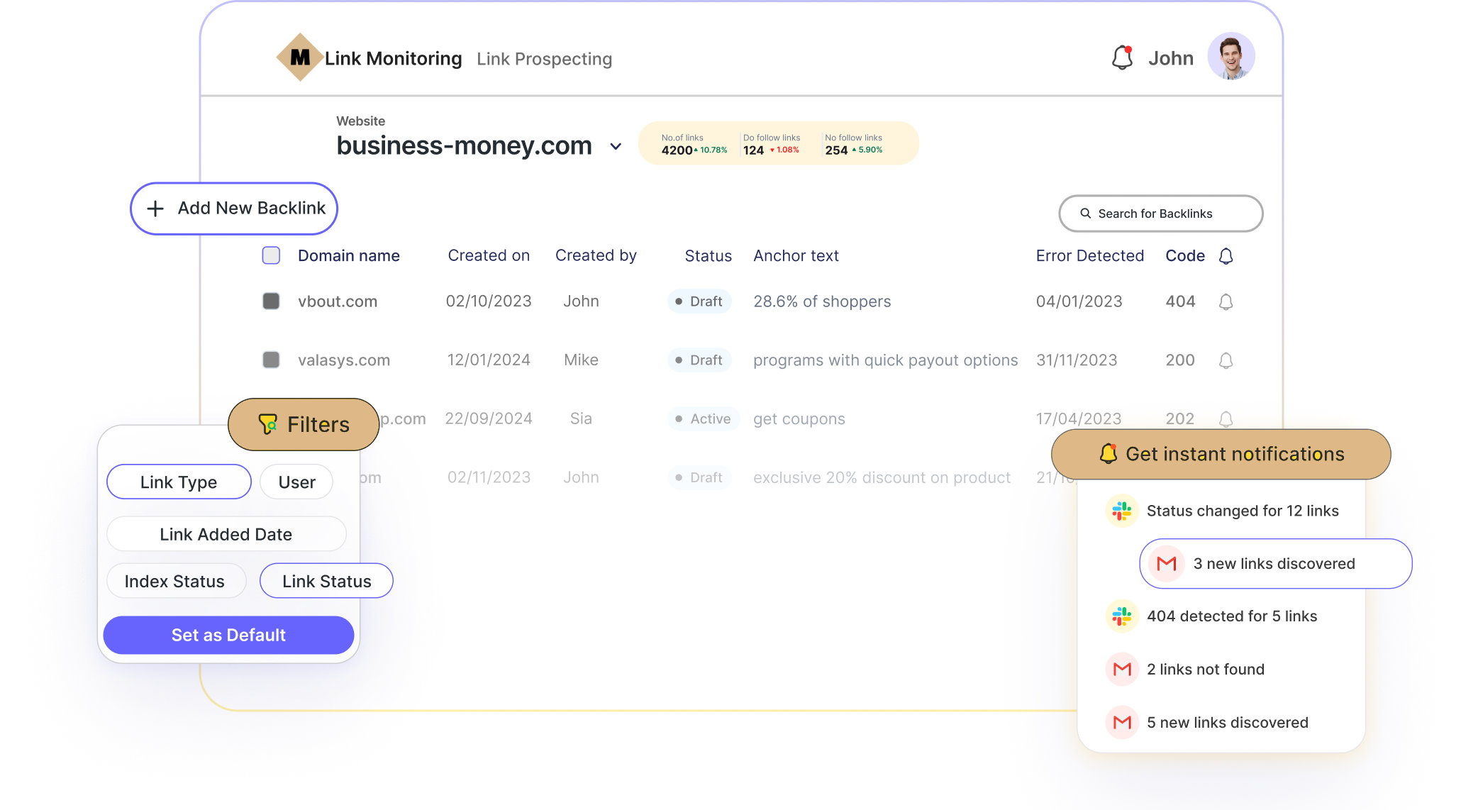 Screenshot 2 of Backlink Monitor