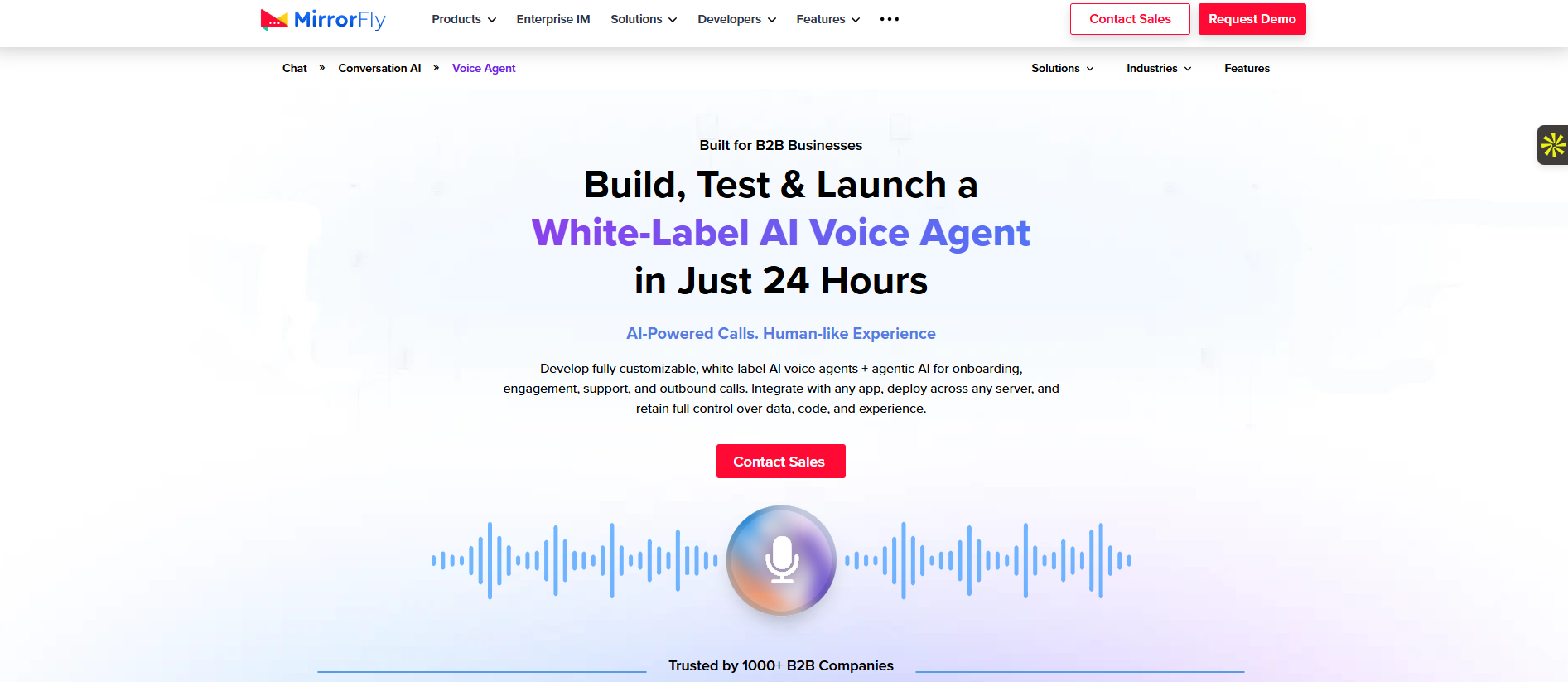 Screenshot 1 of MirrorFly AI Voice Agent