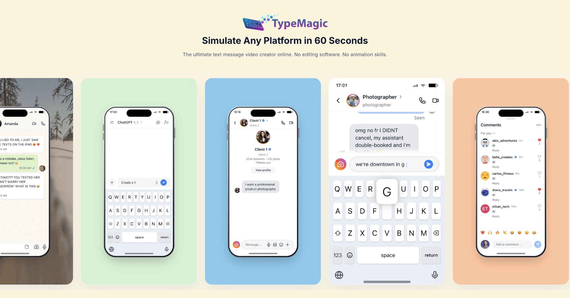 Screenshot 1 of TypeMagic: Viral Fake Chat Video Maker