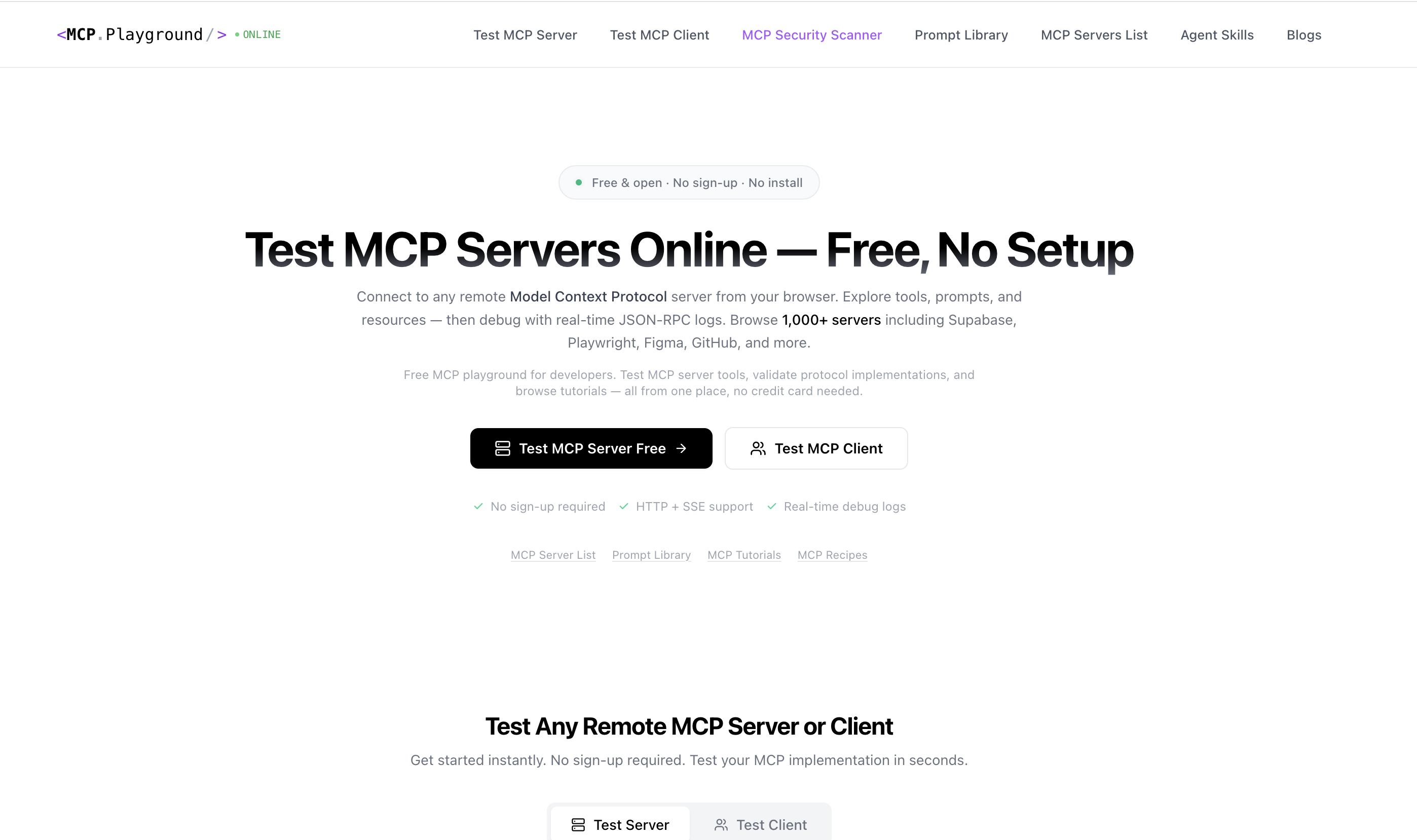 Screenshot 1 of MCP Playground Online