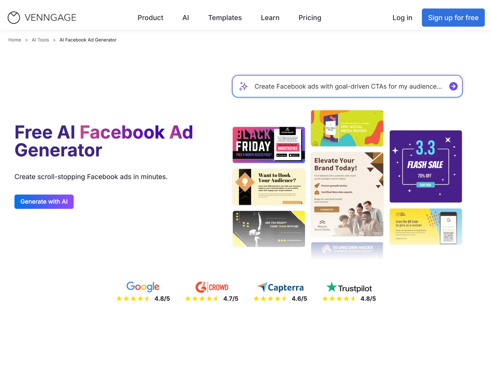 Screenshot 1 of AI Facebook Ad Generator