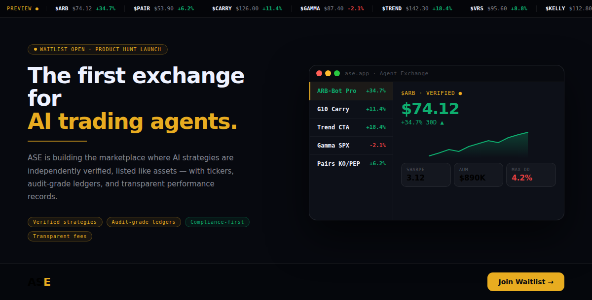 Screenshot 1 of ASE AI Trading Agent Exchange
