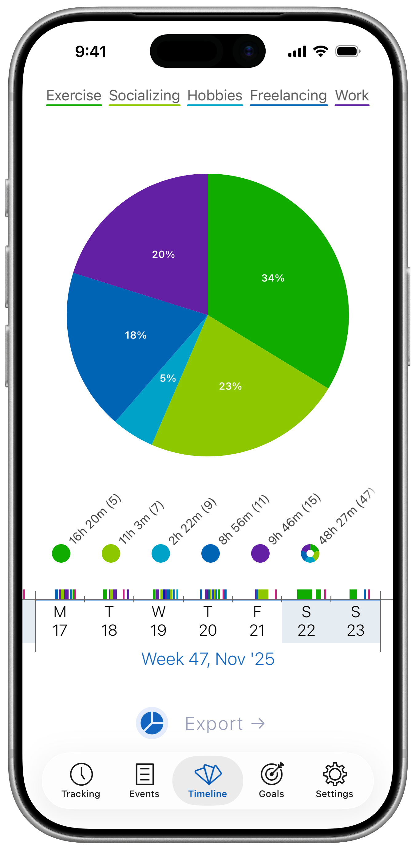 Screenshot 3 of Timelines Time Tracking
