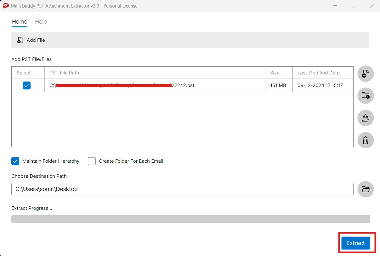 Screenshot 6 of MailsDaddy PST Attachment Extractor