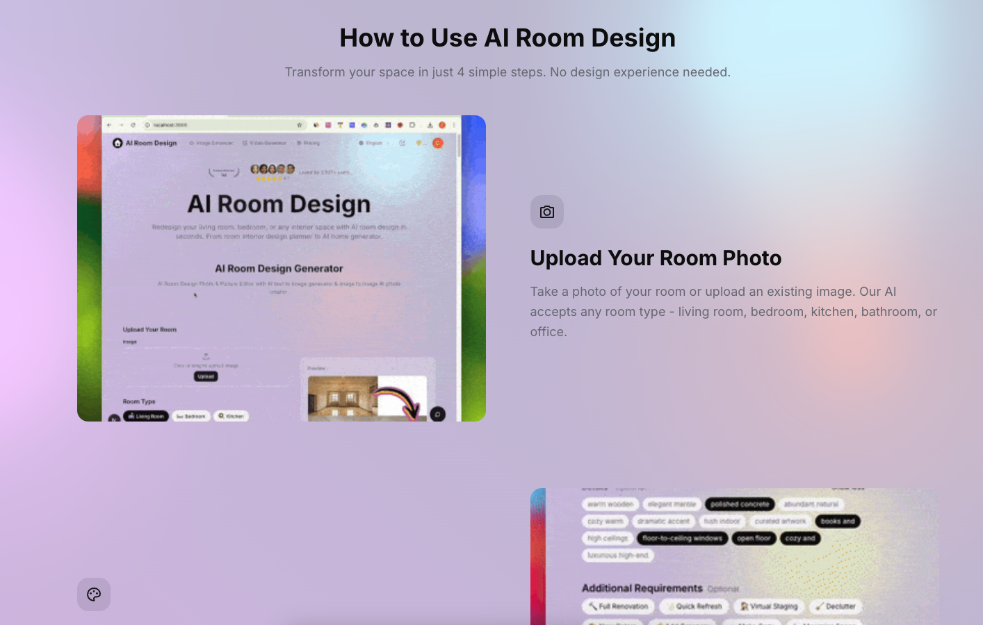 Screenshot 1 of AI Room Design Generator
