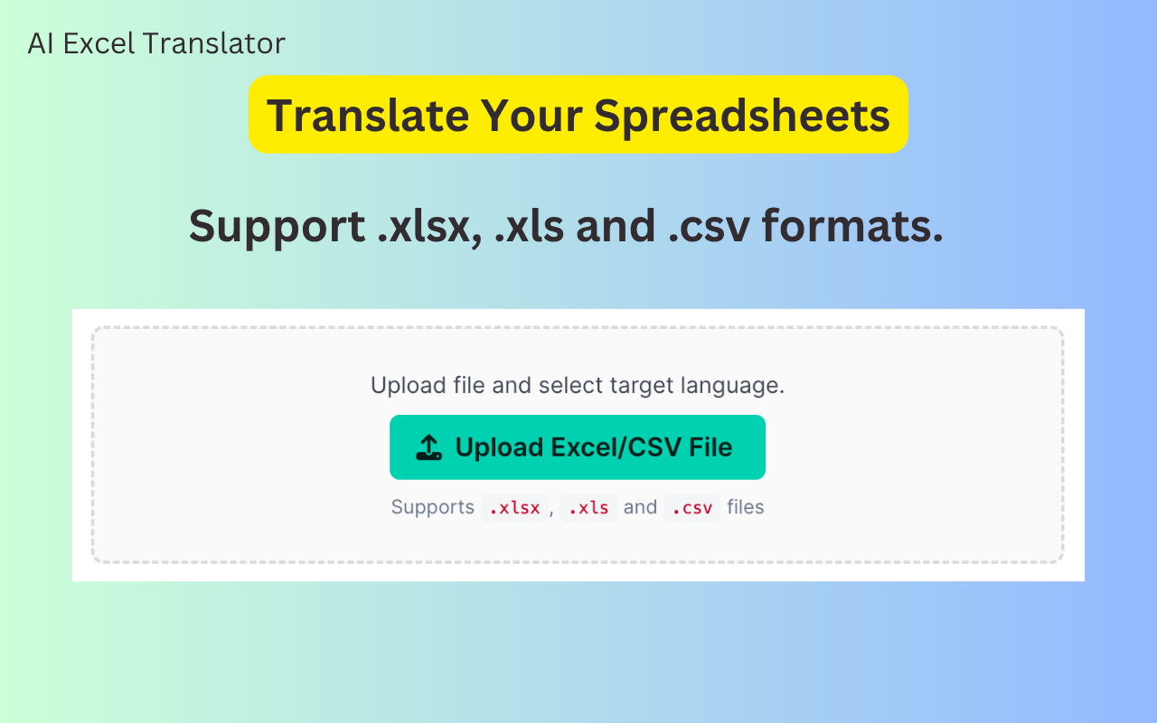 Screenshot 1 of AI Excel Translator