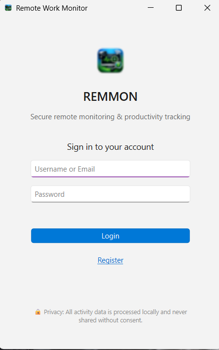 Screenshot 1 of Remmon(Remote Work Monitoring Software)