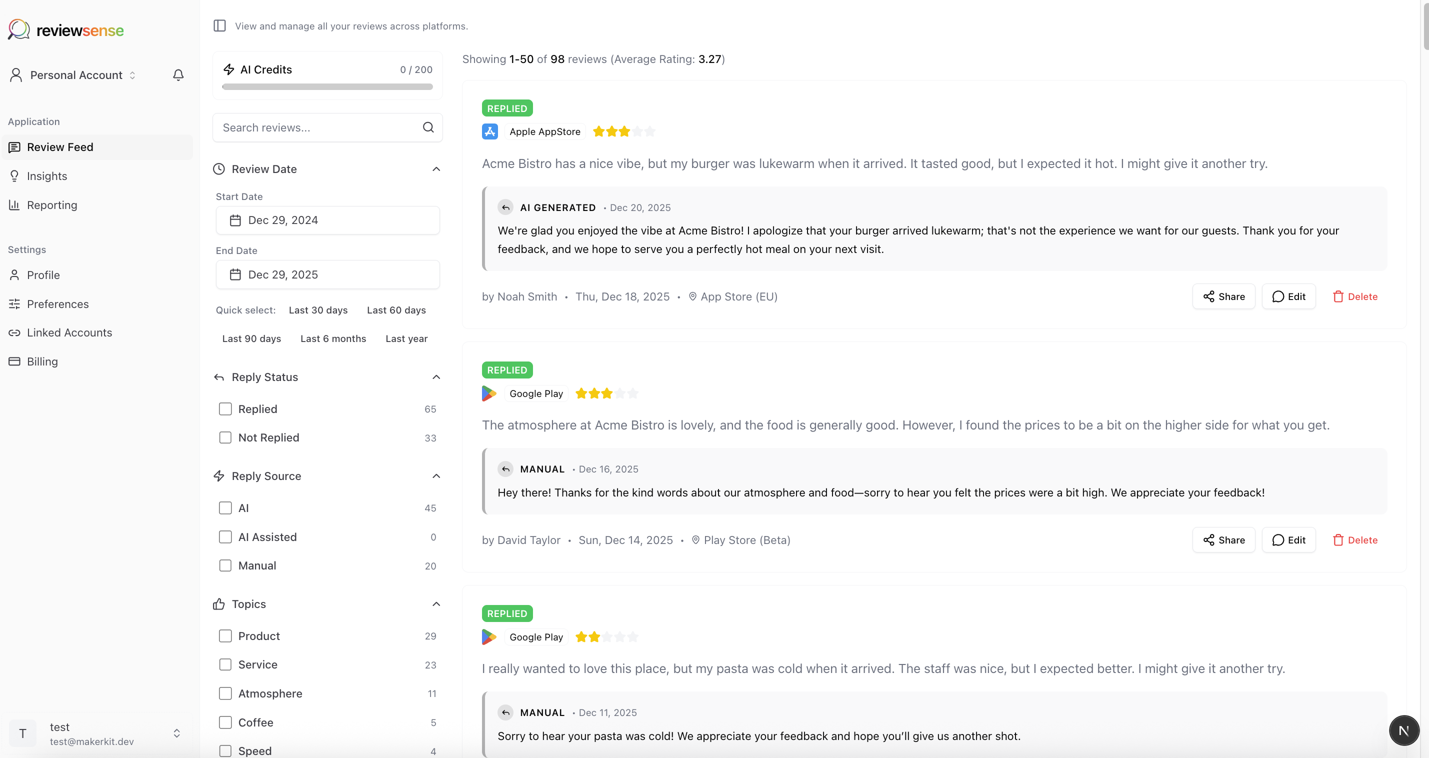 Screenshot 4 of ReviewSense