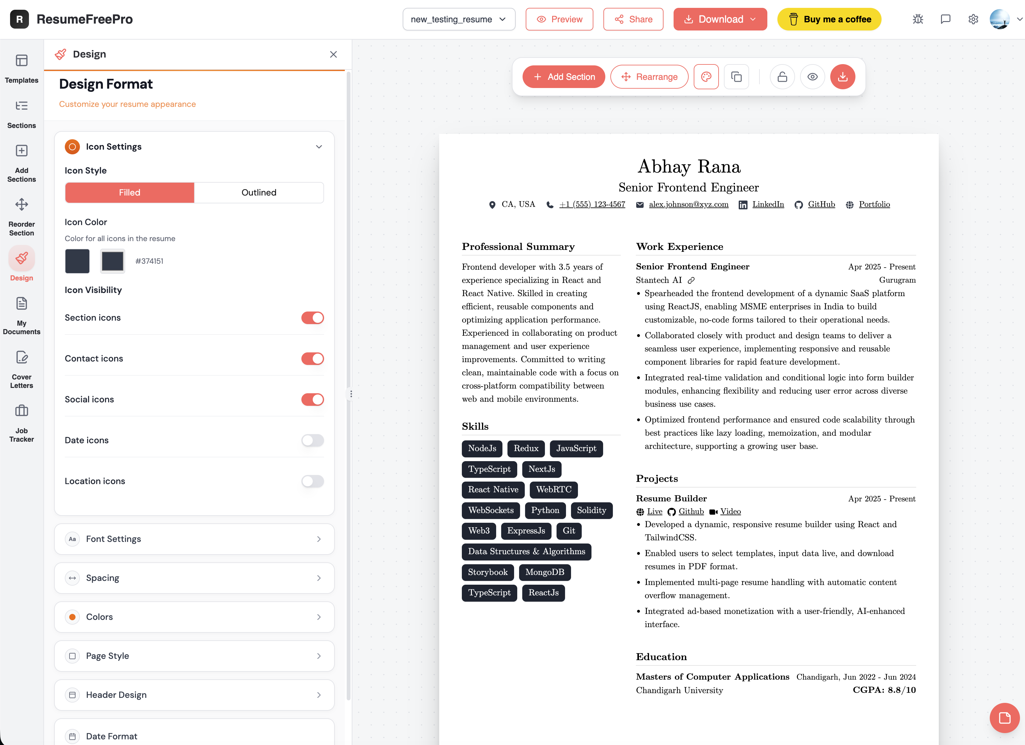 Screenshot 2 of ResumeFreePro