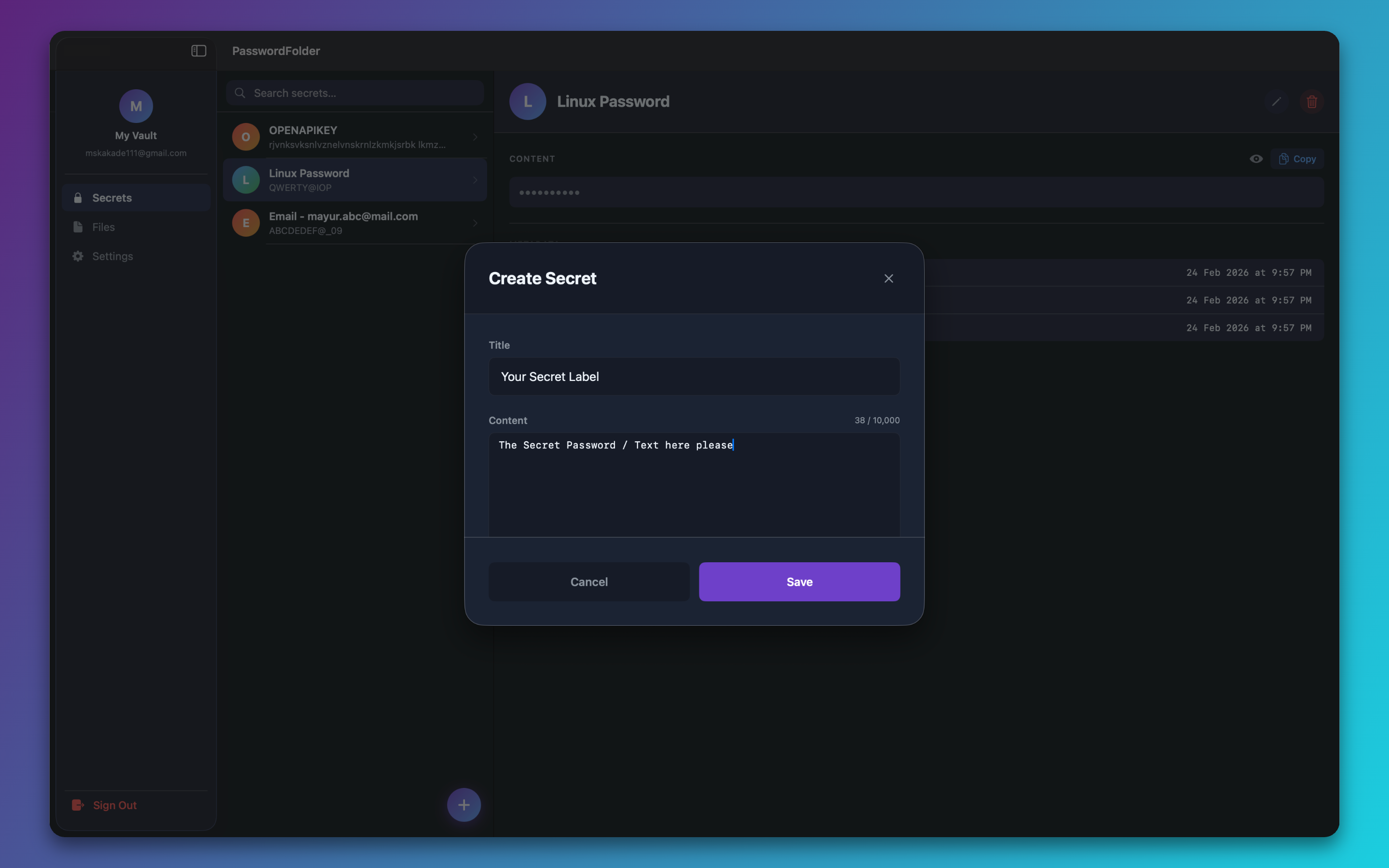 Screenshot 2 of Password Folder