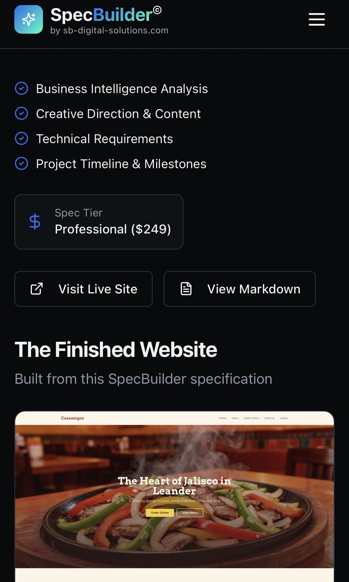 Screenshot 6 of SpecBuilder AI