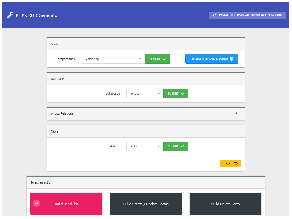 Screenshot 2 of PHP CRUD Generator