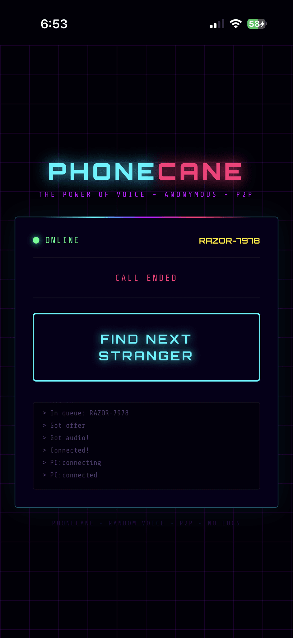 Screenshot 1 of Phonecane.com