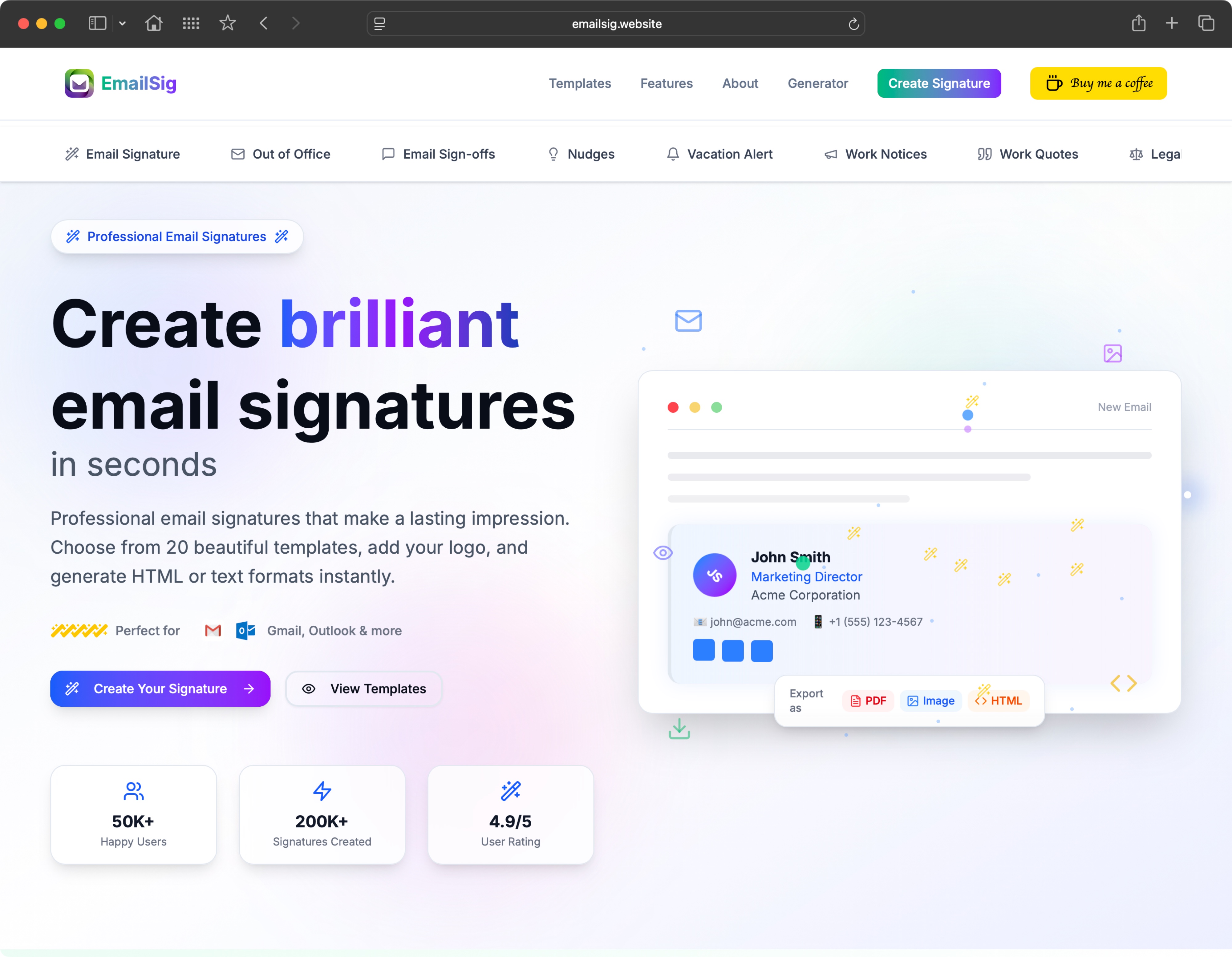 Screenshot 1 of EmailSig