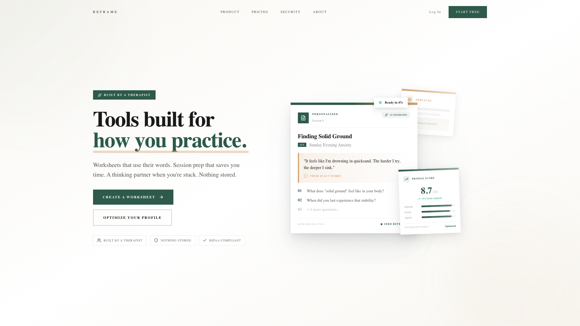 Screenshot 1 of Reframe Practice