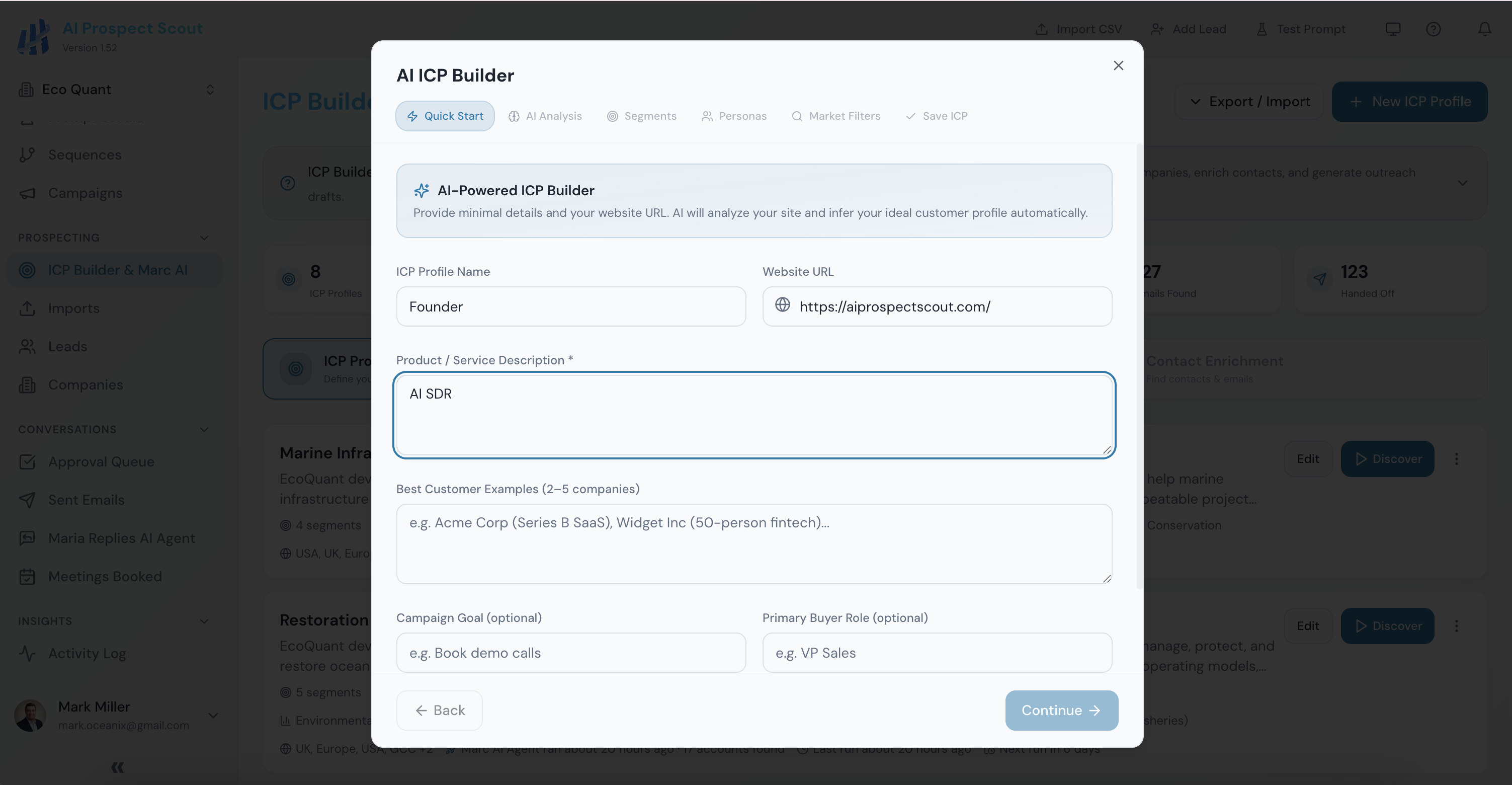 Screenshot 2 of AI Prospect Scout