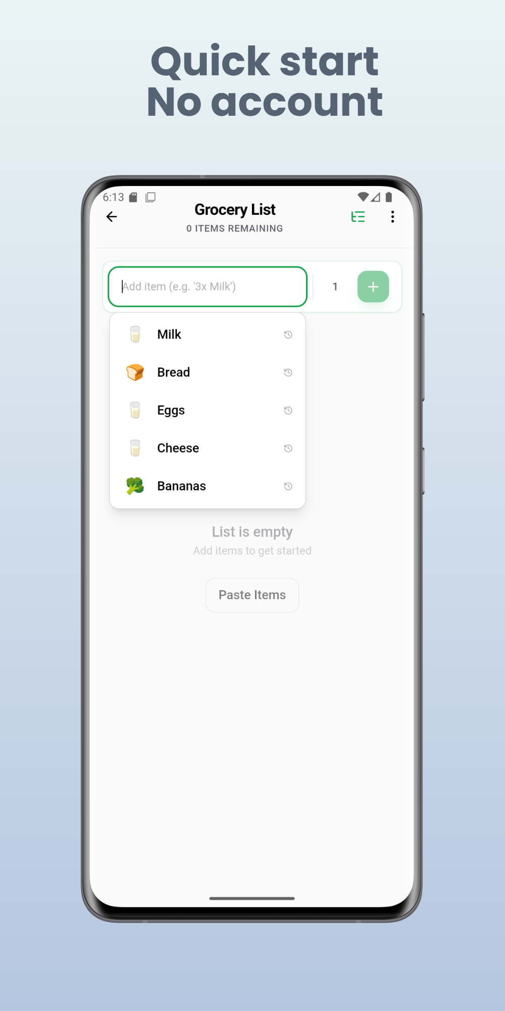 Screenshot 1 of Grocery List: Shopping Lister
