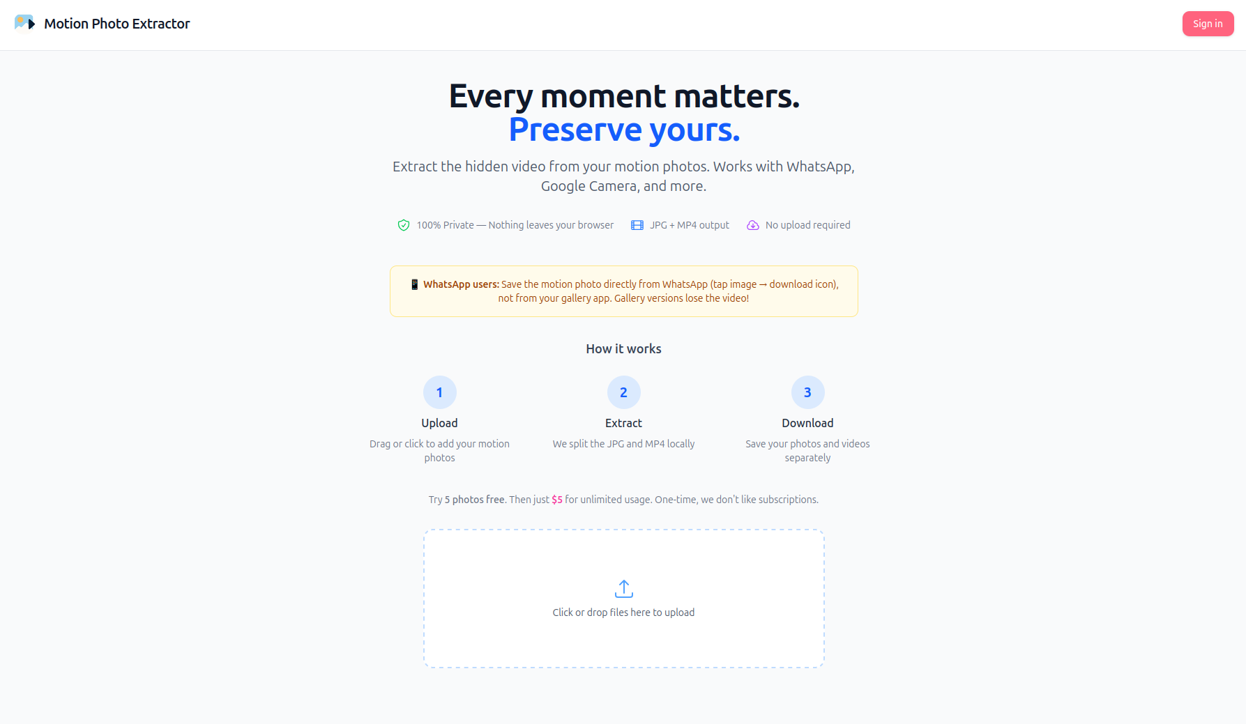 Screenshot 1 of Motion Photo Extractor