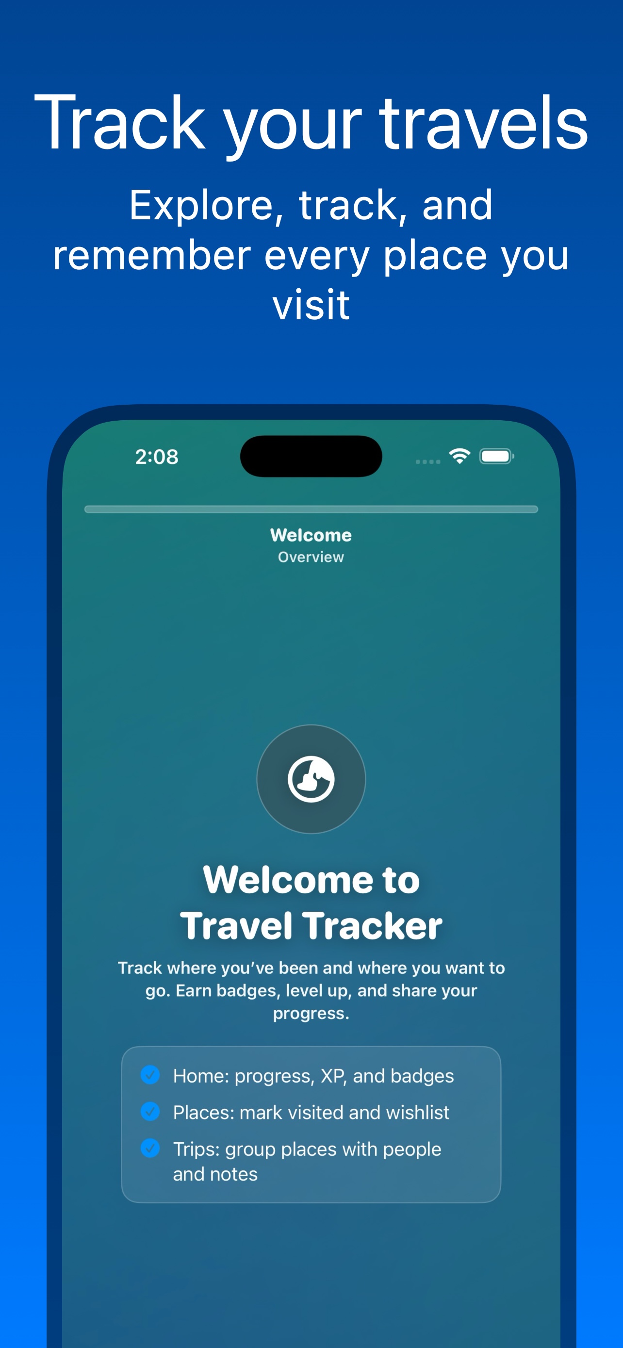 Screenshot 1 of Travel Tracker
