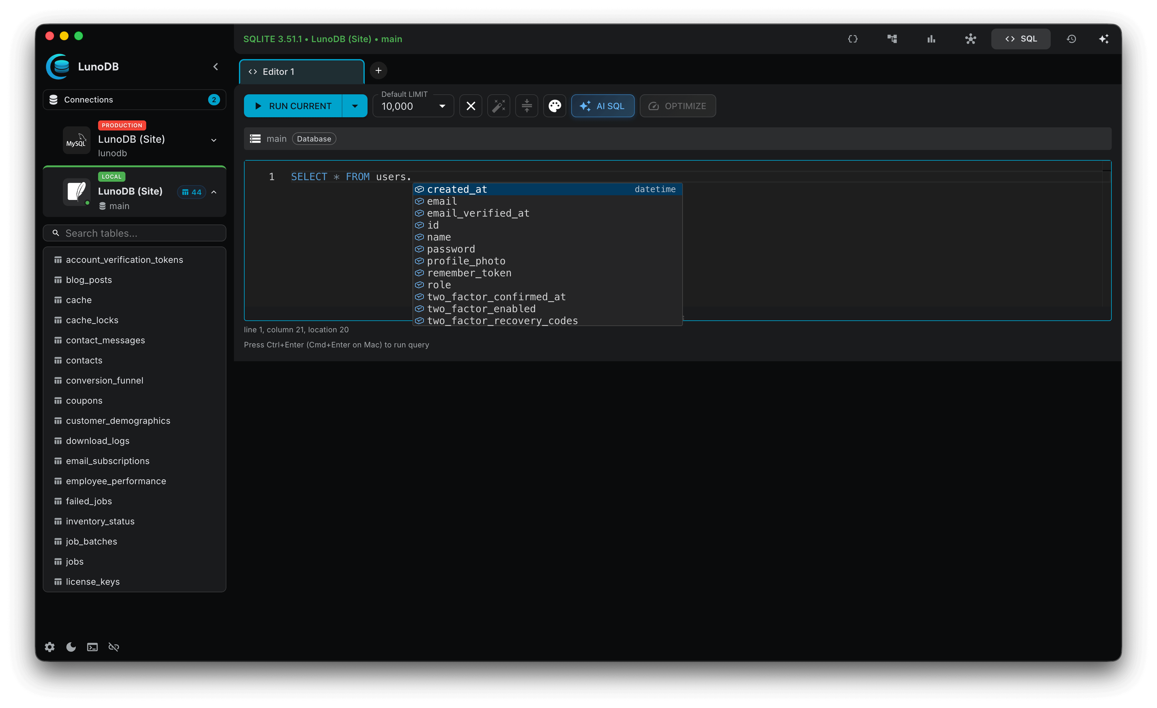 Screenshot 6 of LunoDB - Modern Database Software