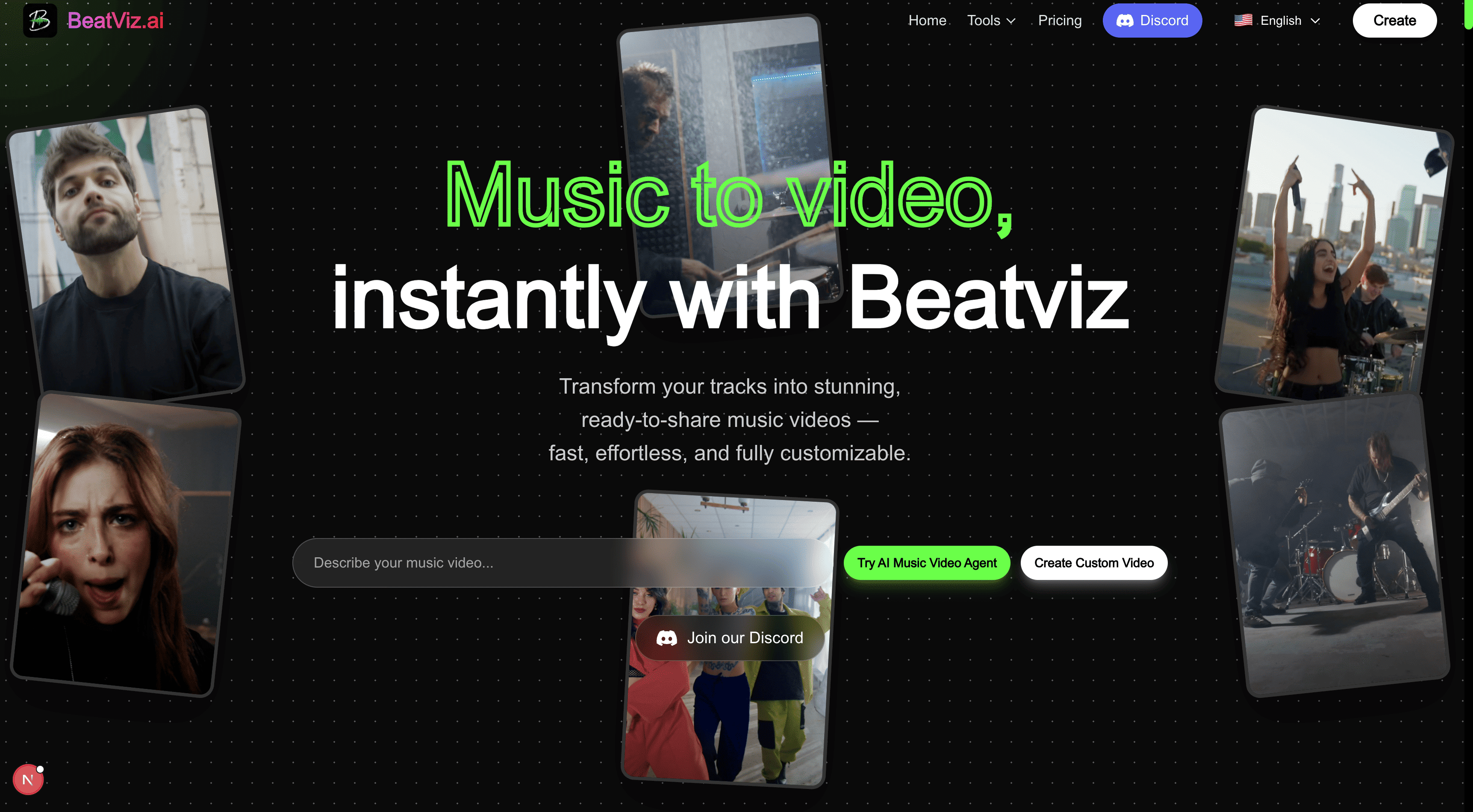 Screenshot 1 of BeatViz AI Music Video Generator