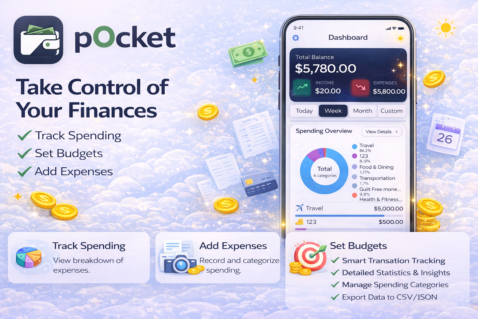 Screenshot 3 of Pocket - AI Budget & Expense Tracker