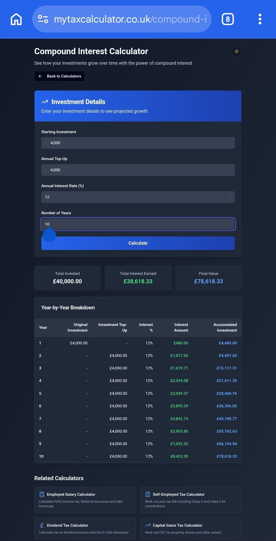 Screenshot 4 of My Tax Calculator