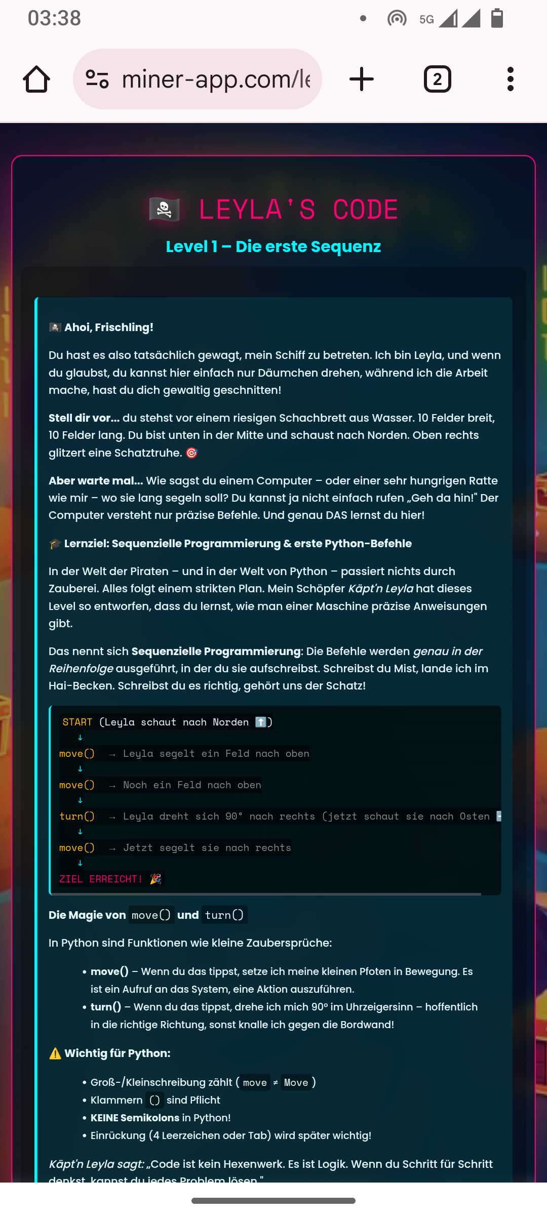 Screenshot 2 of ☠️LEYLA’S CODE - Python Game!
