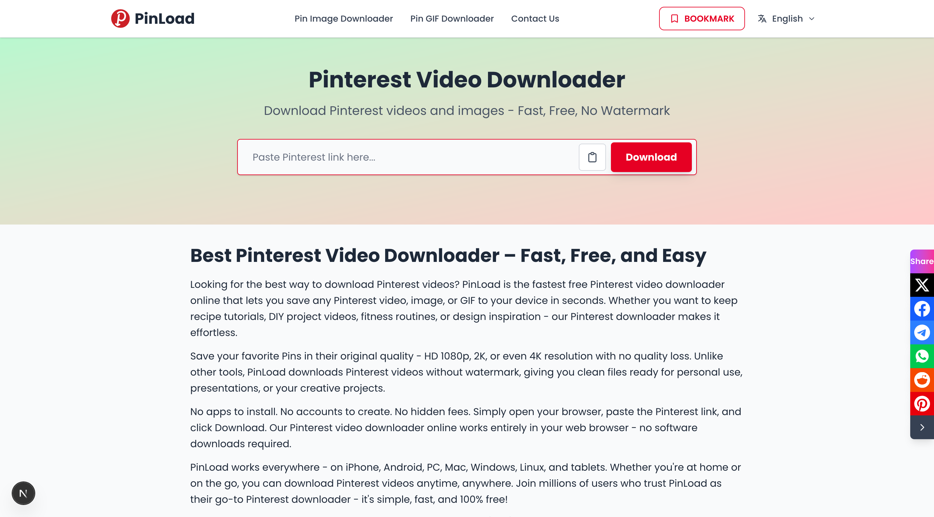Screenshot 1 of PinLoad - Pinterest Video Downloader