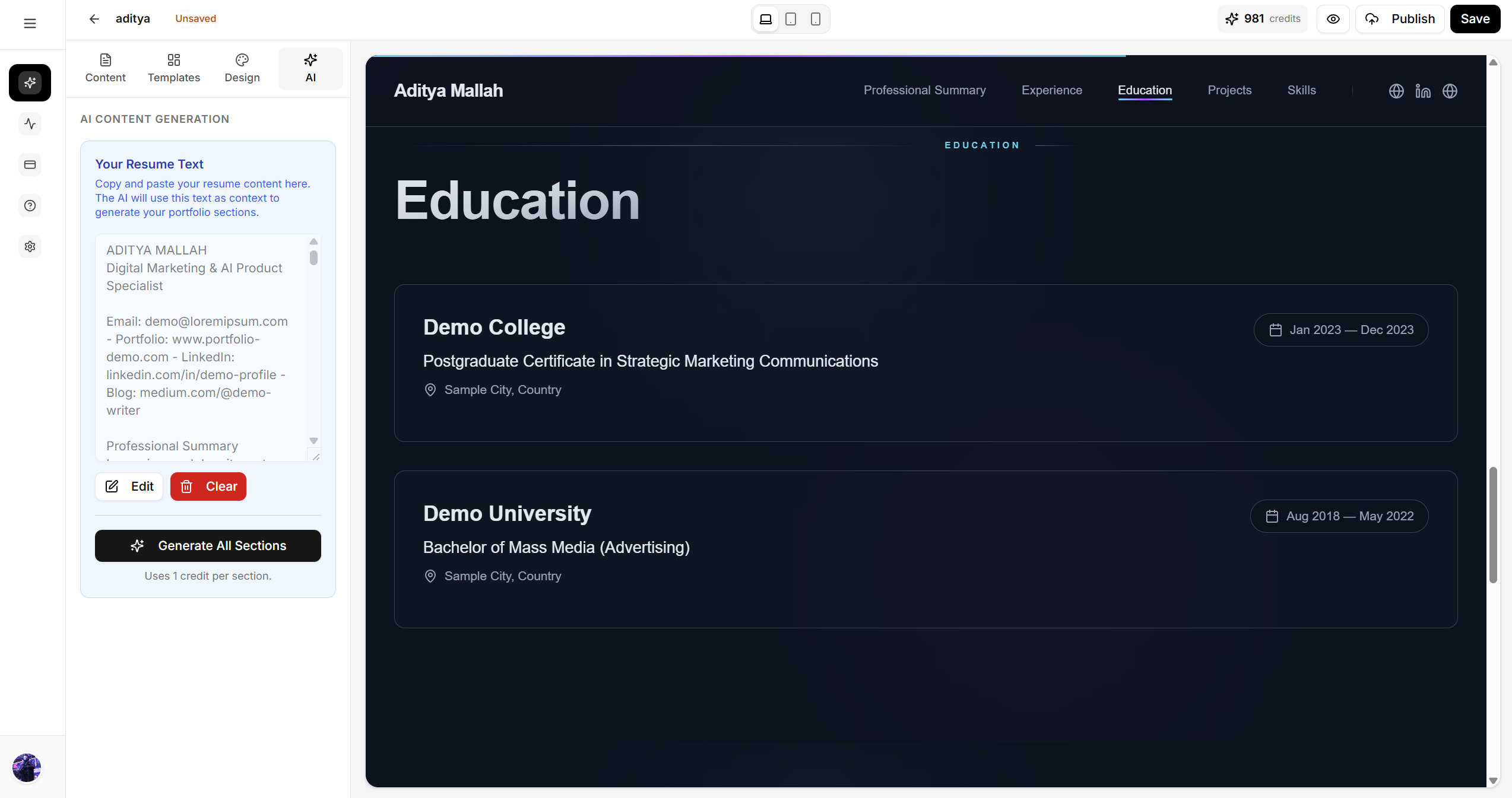 Screenshot 3 of 0Portfolio